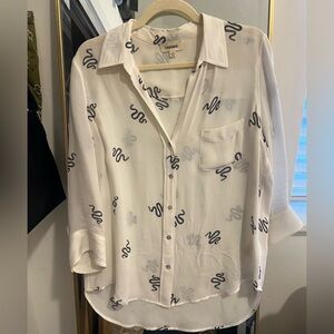 L’AGENCE 100% Silk Blouse with Snakes